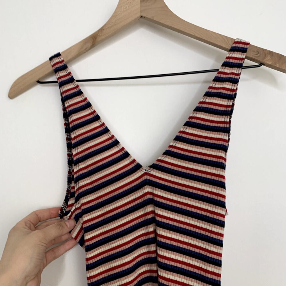 Reformation Bodysuit Red Blue White Stripe Top Womens Small - Picture 4 of 11